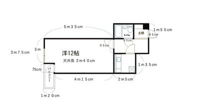 部屋部分はおよそ5.4m×3.7mです。 - BPstudio 撮影スタジオ・貸しスペースの室内の写真