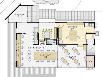 フロアマップ  - NI to WA Coworking Space ドロップインプランの室内の写真