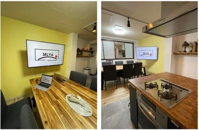 大画面モニターも利用可能キッチン側からもしっかり見えます - キッチンスタジオセルヴァ レンタルキッチン　セルヴァの室内の写真