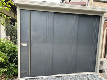 ドーム外にある屋外用備品の倉庫。BBQセット、テーブルセットなど。 - 糸島ドームハウスの設備の写真