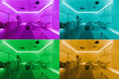 おしゃれなLEDテープライト！16色の調色機能でお好きな色に彩ることができます。 - chill inn 新大久保【新大久保駅3分】2023年オープン chill inn新大久保【新大久保駅3分】2023年オープンの室内の写真