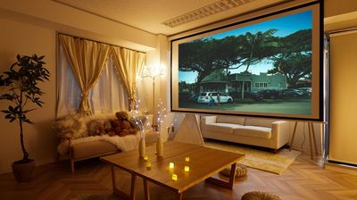 大迫力スクリーンで映画鑑賞やスポーツ観戦も！ - Moff room《秋葉原店》 🧸Moff room🧸1〜15名様用ママ会向けスペースの室内の写真