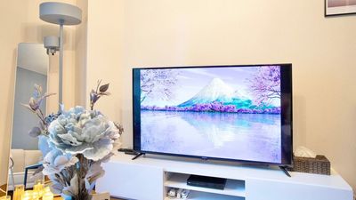 55インチ大画面テレビ
Blu-ray、DVDも再生可能です - Roost福島 【ルースト福島】10月OPEN🎊福島駅から徒歩2分の室内の写真