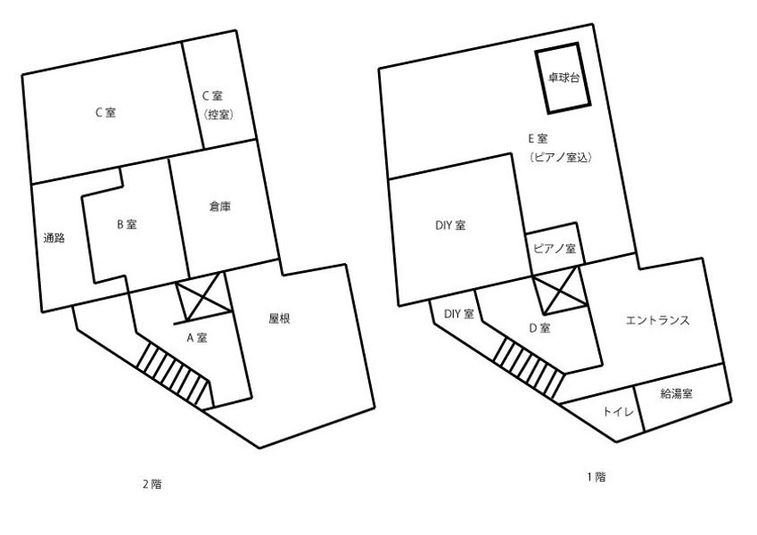2階A・B・C室。ペット可能。駐車場2台無料お問い合わせください - レンタルスペース夕顔瀬