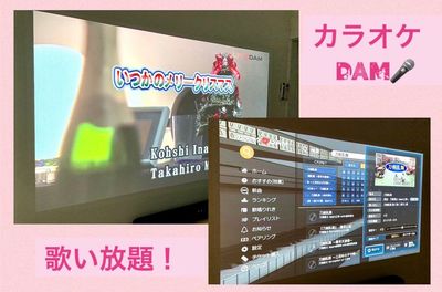 🪇🎤カラオケDAMご利用OK
　・マイク2本
　（有料オプション）

 - レンタルスペース【はなまるRoom】 🔆はなまる🔆おうちスペースの室内の写真