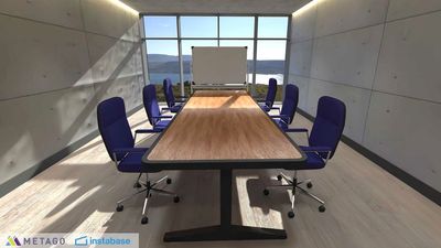 6人掛けの会議テーブル - METAGOレンタルスペース 会議室Aの室内の写真