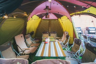 10人以上で入れるテントはとても過ごしやすいです！🍀 - studio Chill (なんばレンタルスペース） 屋上BBQ・パーティースペースの室内の写真