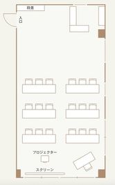 基本のレイアウト｜原宿駅徒歩１分のレンタルスペースHolz原宿-E - 原宿駅前！会議や打合せに最適な多目的スペース｜HOLZ原宿 好立地の多目的レンタルスペース｜＜Holz＞原宿-Eの室内の写真