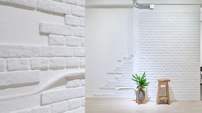 幅2.2m、高さ2.2mの白レンガ壁 - スタジオスピア 充実の撮影機材&キッチン！神楽坂・江戸川橋 キッチンスタジオの室内の写真