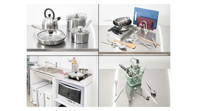 調理器具各種、オーブンレンジ、IHコンロ、カトラリー類 - スタジオスピア 充実の撮影機材&キッチン！神楽坂・江戸川橋 キッチンスタジオの設備の写真