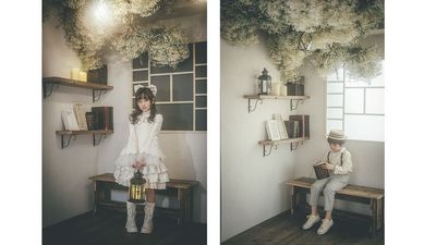 お子様の記念や撮影会でのご利用も多いです - studio owl（スタジオオウル）浅草橋店｜撮影スタジオ かすみ草とドライフラワーに囲まれた本格的デザイナーズ撮影スタジオの室内の写真