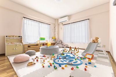 おもちゃと絵本がたくさん❤
お子さまといっしょに楽しめるキッズスペースもあります🧸 - 165_Oasis錦糸町 キッチンスペースの室内の写真