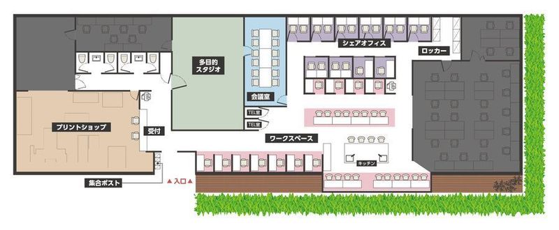 完全個室 ⑥(鍵付き)  共有サブモニターあり 【駐車場完備】 - いいオフィス燕三条 by イチコン