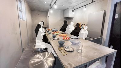 料理合コン：対面での利用可能です - リノスぺkitchen恵比寿202【渋谷】レンタルキッチン 《人数変動プラン》リノスぺkitchen恵比寿202【最大10名の室内の写真