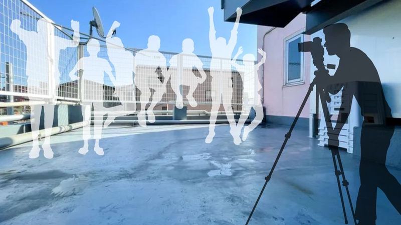 踊り場の撮影スペース [5] - 【スカイスタジオ立川】屋外撮影・動画撮影