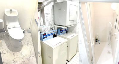 シャワーブースや洗濯機や乾燥機の設備も充実していますので、長時間の利用でも安心です♪トイレもスペースに御座います。 - Deux Space FUSSA 撮影スタジオ-福生駅前[2部屋]-12時～翌2時利用可の室内の写真