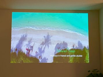 大画面プロジェクターアラジン🎶
思い出ビデオ鑑賞にも！ - Nemica HOME 蒲田　 Nemica HOME 蒲田　 [Nemica蒲田2]の室内の写真