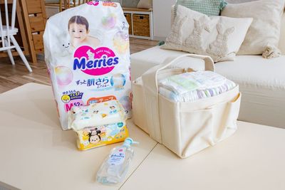 おむつ、お尻拭き、ベビーオイルをご用意しています！
※室内での利用に限ります。お持ち帰りは固くお断りしております>< - BUNNY PARTY🐰(バニーパーティー) milk party 馬喰町店【〜10名様まで】の設備の写真