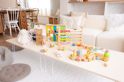 木のおもちゃを多数ご用意しております👶✨お写真を撮っても可愛く写るようにパステル調のものをご用意いたしました！ - BUNNY PARTY🐰(バニーパーティー) milk party 馬喰町店【〜10名様まで】の設備の写真