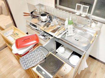 Kitchen equipment - CASA代々木 Day use share-rest room yoyogiの設備の写真