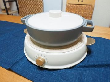 卓上IHと土鍋の鍋パセット（オプション） - スペースボン スペースボン　上前津  【新予約ページ移行のため新規受付停止中】の設備の写真