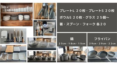 1F メインキッチンのツール - Aスタジオ 福沢町 Aスタジオ 福沢町｜東北初の戸建てキッチン付きハウススタジオの設備の写真