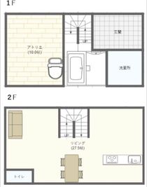 こちらのページはこの間取りの2階部分となります。全体1棟レンタル希望の場合はオプションより追加くださいませ。 - Shonan house 【2F】湘南辻堂の新築戸建てワンフロア！WIFI完備/キッチンの室内の写真