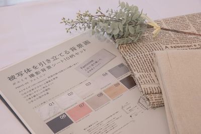 物撮り用の、小道具や背景シートもございます。 - ピクテスタジオ（PICTE STUDIO）浅草橋店 【浅草橋駅から徒歩１分】自然光と植物が映えるレンタル撮影スタジオの設備の写真