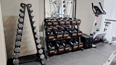 最高級品質のIVANKO & TORQUEの固定式ダンベルを30kgまでご用意 - INDEPENDENT GYM 用賀店 パーソナルトレーニング専用レンタルジムの室内の写真