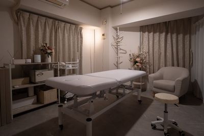 2つの電気の調節により、照明の明るさ・色味が変えられます - レンタルサロン LOHASIS 目黒の室内の写真