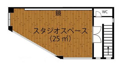 25㎡の広さ、幅4.5m×高さ1.8mの鏡で1～6人程度でダンスができるスペースです。 - レンタルスタジオEloa　神戸元町店 【5/8リニューアル】レンタルスタジオEloa　神戸元町店の室内の写真