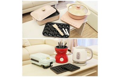 調理機器ではたこ焼きプレートが一番人気!ホットサンド&ワッフルメーカーとチーズフォンデュ鍋が揃っているルームはレアですね。 - SP515 シェアスぺfiore心斎橋の室内の写真