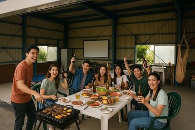 ガレージと納屋で味わう、映画とBBQのプレミアムナイト - 古民家COCONE "Garage & barn BBQ"
