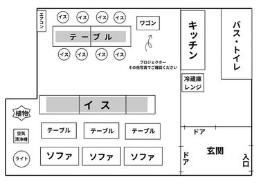 部屋の図面 - YOYO大久保 20名着席可能❣️YOYO大久保❣️24H利用可/女子会の室内の写真