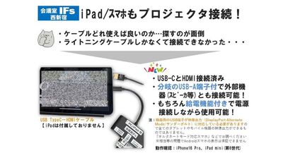 iPad やiPhone の画面をプロジェクタに映したい！というニーズにお応えしました！ - 会議室 IFs 西新宿 会議室IFs西新宿　安くて便利できれいな会議室♪の設備の写真