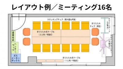 机を向かい合わせにした会議レイアウト例です。 - ブルースペース西新宿403 レンタルスペース・ネイルサロン・カラー診断等の室内の写真