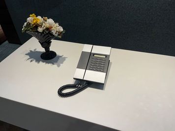 受話器を開けると自動的に繋がります。 - 株式会社ソシオテック研究所_「Visionary Lab」 セミナールーム「Visionary Lab」の入口の写真
