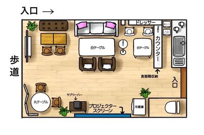間取り
家具移動もOK - レンタルスペース【RoomAoyama】 🎵RoomAoyama 　楽器演奏OKのレンタルスペースの室内の写真