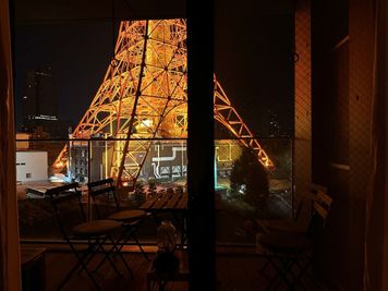 バルコニー - 東京タワー 東京タワーが目の前に見える景色の綺麗な部屋　の室内の写真