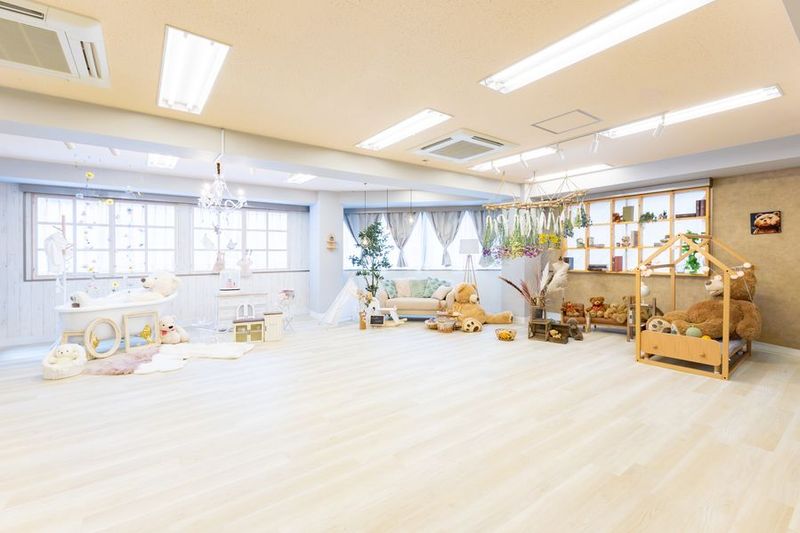 77㎡の広々空間に４つのブースが常設されています - Moff room studio《三ノ宮店》 三ノ宮6分🚶‍♂️77㎡パーティ可🧸クマ沢山映え撮影スタジオの室内の写真