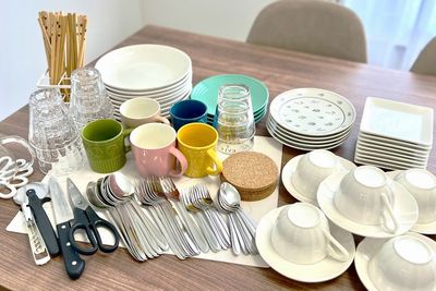 ８名様用
バラエティーな食器類
ご自由にお使い下さい
洗い物は宜しくお願い致します - レンタルスペース【ハープRoom】 🍀ハープcafeスタイル岡大裏【102】の室内の写真