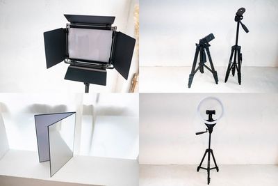 LEDライト、スマホ三脚、三脚、レフ板、リングライト - 撮影スタジオ cocoruの室内の写真