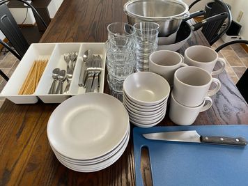 オプションのキッチン利用一式Aセットの備品です。 - ミュウスペース☆ミルテ キッチン付レンタルスペースの設備の写真