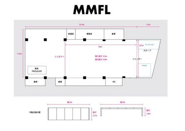 平面図を参考にご確認くださいませ - MMFL 大人の無骨なガレージ内での展示・撮影・イベントスペースの室内の写真