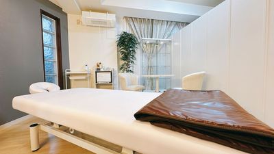 エアコンの風が直接当たらないようにエアコンガードで風向きを逸らしてます。空気浄化、消臭効果のある光触媒フェイクグリーンを設置してます。 - レンタルサロン hito-toki 道頓堀 レンタルサロンのその他の写真