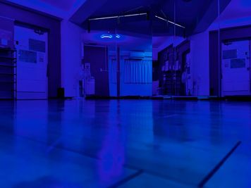 天井照明の１と２を青系にするとこんな感じです。（色は数種類あります。1と２は色の種類が違います。） - 新宿ミネルバビル 東新宿歌舞伎町のだんだだん【3F】Dance the Danceの室内の写真