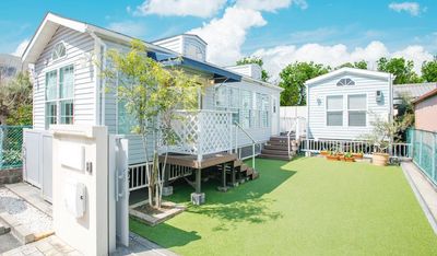 自然光あふれるアメリカンスタイルなトレーラーハウス - 滝川トレーラーハウススタジオ 自然光あふれるアメリカンスタイルなトレーラーハウスの外観の写真
