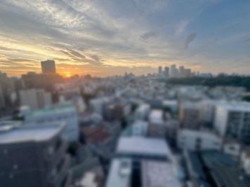 階下に広がる街の様子 - ルーフバルコニー 360°の大眺望を確保したルーフバルコニー(100㎡以上)の室内の写真