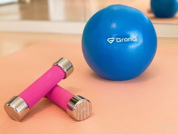 ミニボールやストレッチポールなど、充実の無料貸し出し - Mlralbl（ミライビ） 仙台青葉通り一番町徒歩5分｜完全個室レンタルジム＆サロンの室内の写真