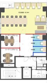 左下のミーティングルームです。 - 勉強カフェ虎ノ門スタジオ 【1人用】完全個室A(面談/WEB会議用)(3F)の間取り図